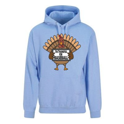 Funny Thanksgiving Turkey IM Thankful For Baseball Gift Unisex Surf Hoodie