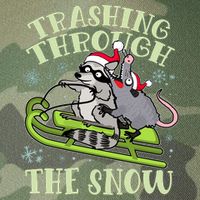 Funny Trashing Through The Snow Sleding Raccoon And Opossum Legacy Tie Dye Trucker Hat