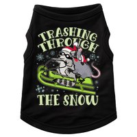 Funny Trashing Through The Snow Sleding Raccoon And Opossum Doggie Tank
