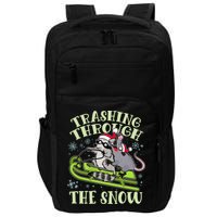 Funny Trashing Through The Snow Sleding Raccoon And Opossum Impact Tech Backpack