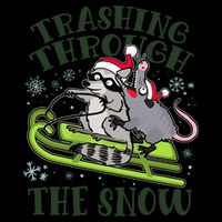 Funny Trashing Through The Snow Sleding Raccoon And Opossum Mug
