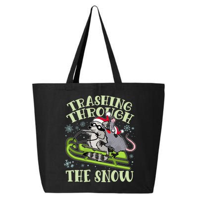 Funny Trashing Through The Snow Sleding Raccoon And Opossum 25L Jumbo Tote