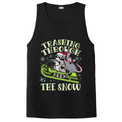 Funny Trashing Through The Snow Sleding Raccoon And Opossum PosiCharge Competitor Tank