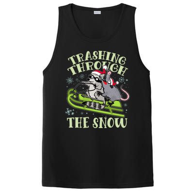 Funny Trashing Through The Snow Sleding Raccoon And Opossum PosiCharge Competitor Tank