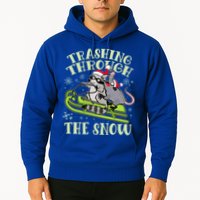 Funny Trashing Through The Snow Sleding Raccoon And Opossum Hoodie
