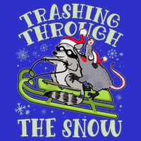 Funny Trashing Through The Snow Sleding Raccoon And Opossum Hoodie