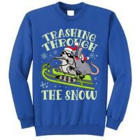 Funny Trashing Through The Snow Sleding Raccoon And Opossum Sweatshirt