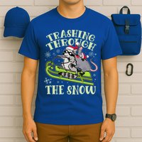 Funny Trashing Through The Snow Sleding Raccoon And Opossum T-Shirt