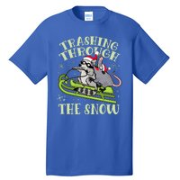 Funny Trashing Through The Snow Sleding Raccoon And Opossum Tall T-Shirt