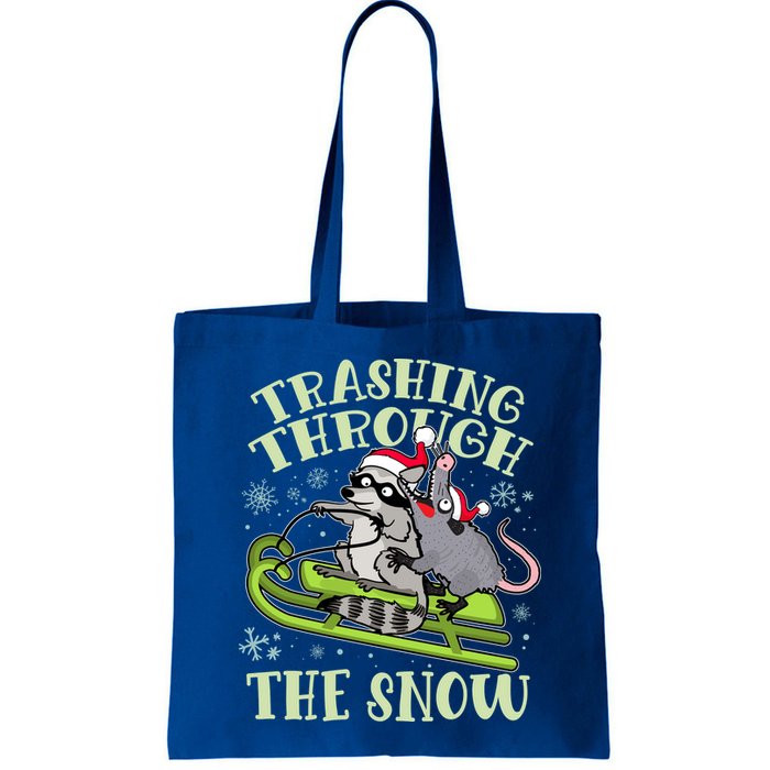 Funny Trashing Through The Snow Sleding Raccoon And Opossum Bag