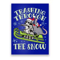 Funny Trashing Through The Snow Sleding Raccoon And Opossum Poster