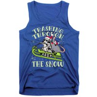 Funny Trashing Through The Snow Sleding Raccoon And Opossum Tank Top