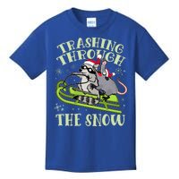 Funny Trashing Through The Snow Sleding Raccoon And Opossum Kids T-Shirt