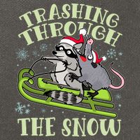Funny Trashing Through The Snow Sleding Raccoon And Opossum Cotton Canvas Backpack