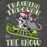 Funny Trashing Through The Snow Sleding Raccoon And Opossum Vector Backpack