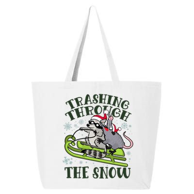 Funny Trashing Through The Snow Sleding Raccoon And Opossum 25L Jumbo Tote