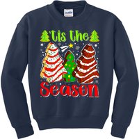 Funny Tis The Season Christmas Tree Cakes Debbie Kids Sweatshirt