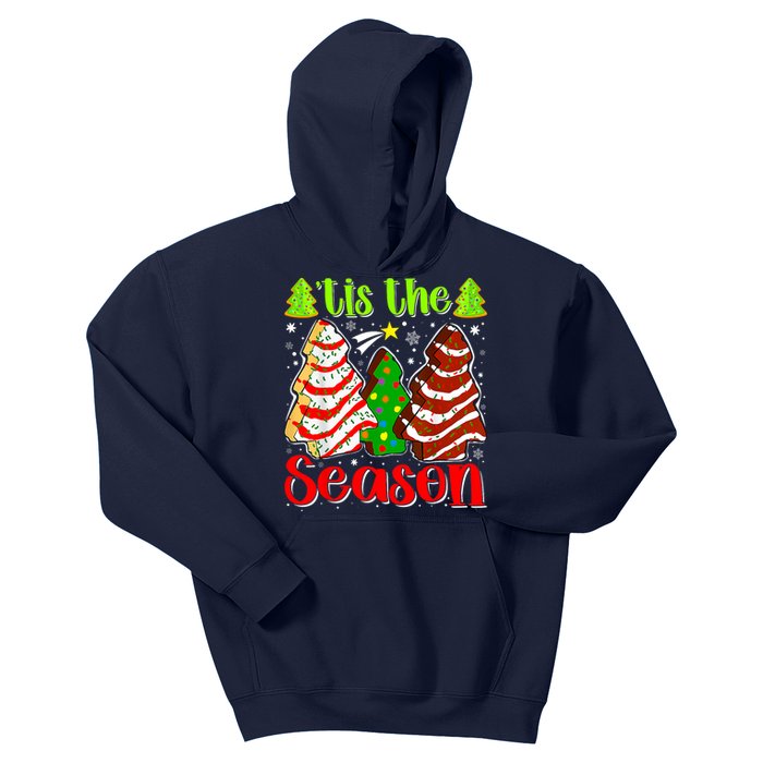 Funny Tis The Season Christmas Tree Cakes Debbie Kids Hoodie