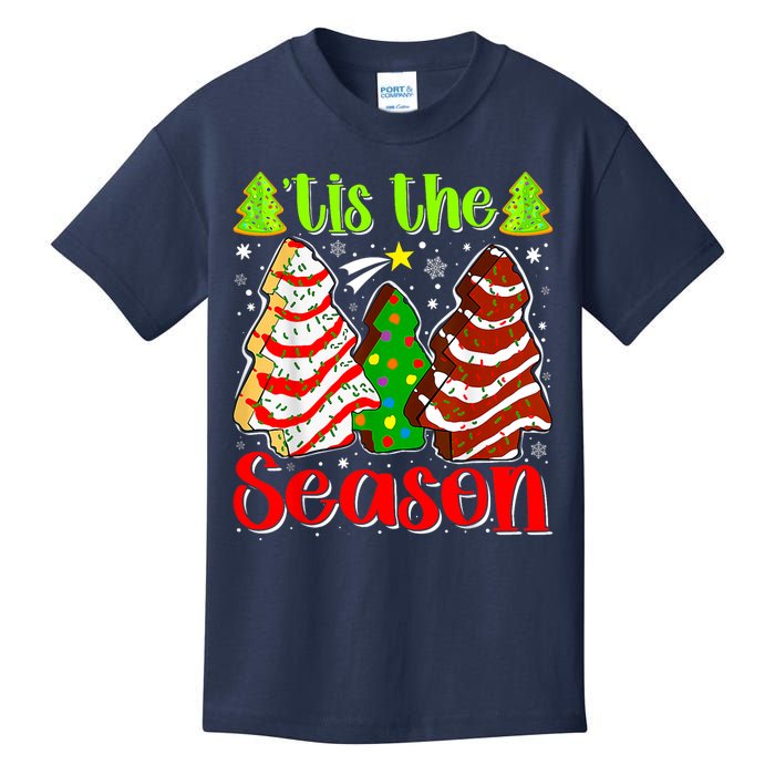 Funny Tis The Season Christmas Tree Cakes Debbie Kids T-Shirt