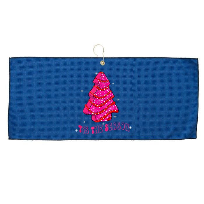 Funny Tis The Season Christmas Tree Cakes Debbie Large Microfiber Waffle Golf Towel