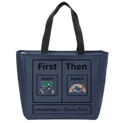 First Teach Then Beach I Am Earning A Summer Break Zip Tote Bag