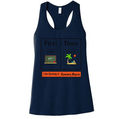 First Teach Then Beach I Am Earning A Summer Break Women's Racerback Tank