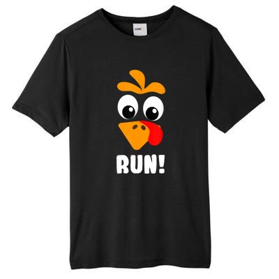 Funny Turkey Trot Adult Running Costume Turkey Face Tall Fusion ChromaSoft Performance T-Shirt