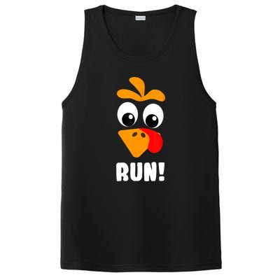 Funny Turkey Trot Adult Running Costume Turkey Face PosiCharge Competitor Tank