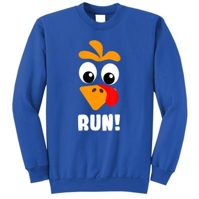 Funny Turkey Trot Adult Running Costume Turkey Face Sweatshirt