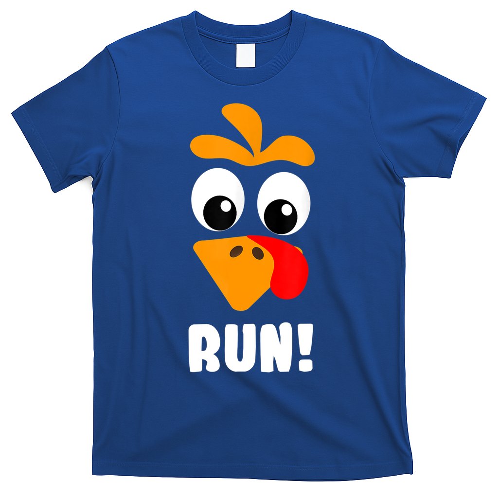 Funny Turkey Trot Adult Running Costume Turkey Face T-Shirt