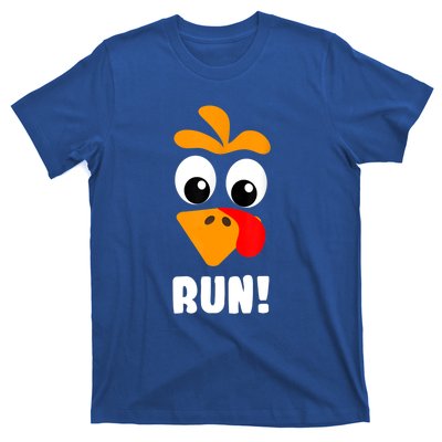 Funny Turkey Trot Adult Running Costume Turkey Face T-Shirt