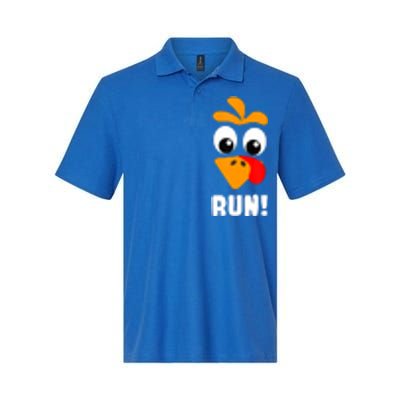 Funny Turkey Trot Adult Running Costume Turkey Face Softstyle Adult Sport Polo