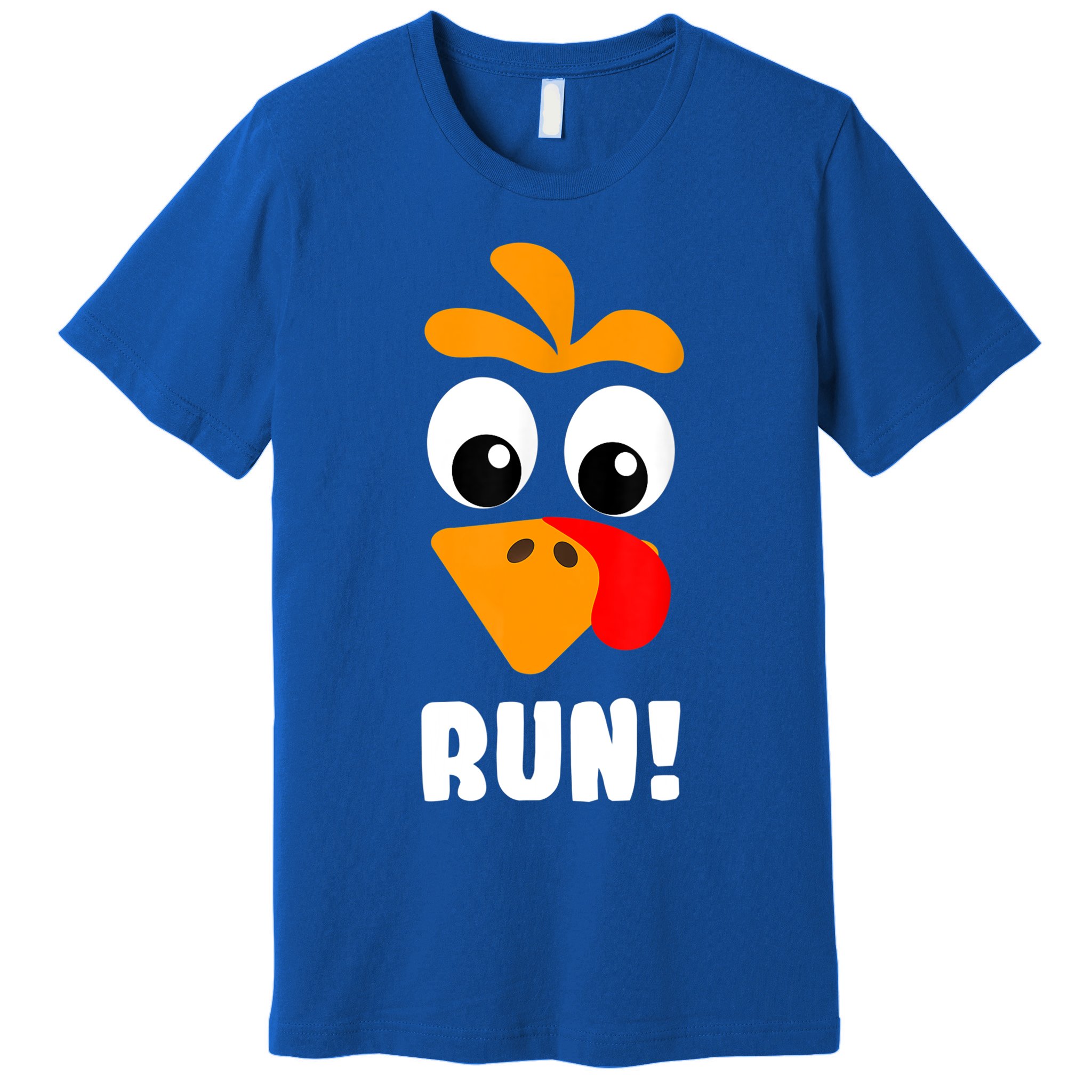 Funny Turkey Trot Adult Running Costume Turkey Face Premium T-Shirt