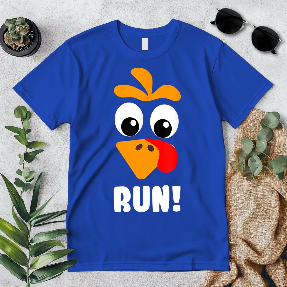 Funny Turkey Trot Adult Running Costume Turkey Face Premium T-Shirt