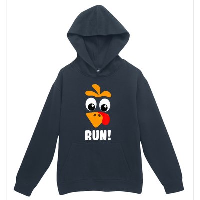 Funny Turkey Trot Adult Running Costume Turkey Face Urban Pullover Hoodie