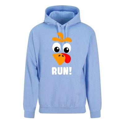 Funny Turkey Trot Adult Running Costume Turkey Face Unisex Surf Hoodie