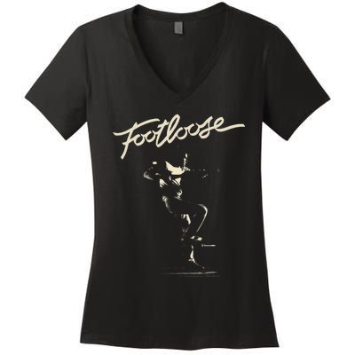 Footloose Two Tone Title Portrait Women's V-Neck T-Shirt