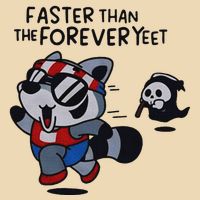 Faster Than The Forever Yeet Run Away Faster Drawstring Bag