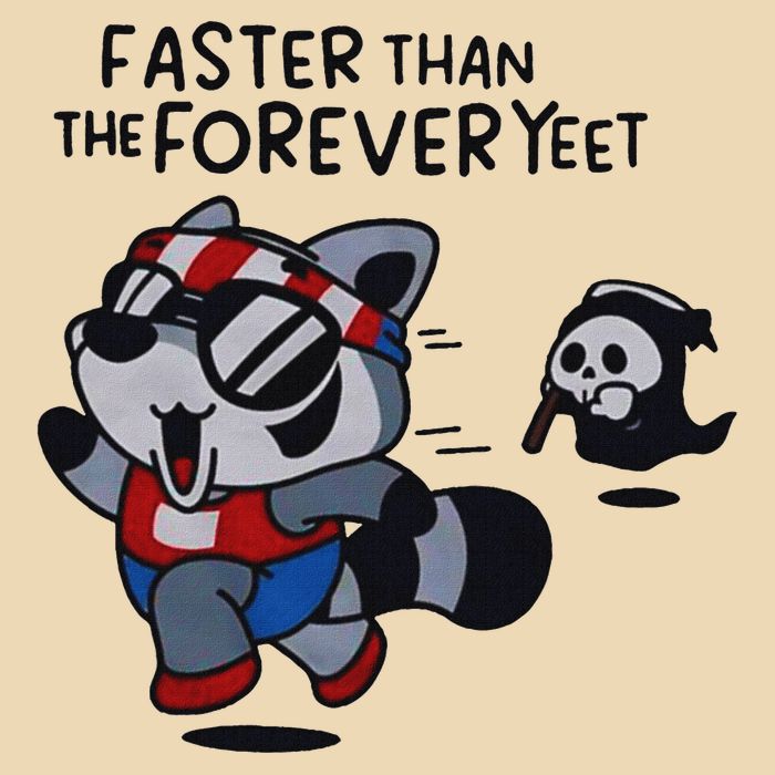 Faster Than The Forever Yeet Run Away Faster Drawstring Bag