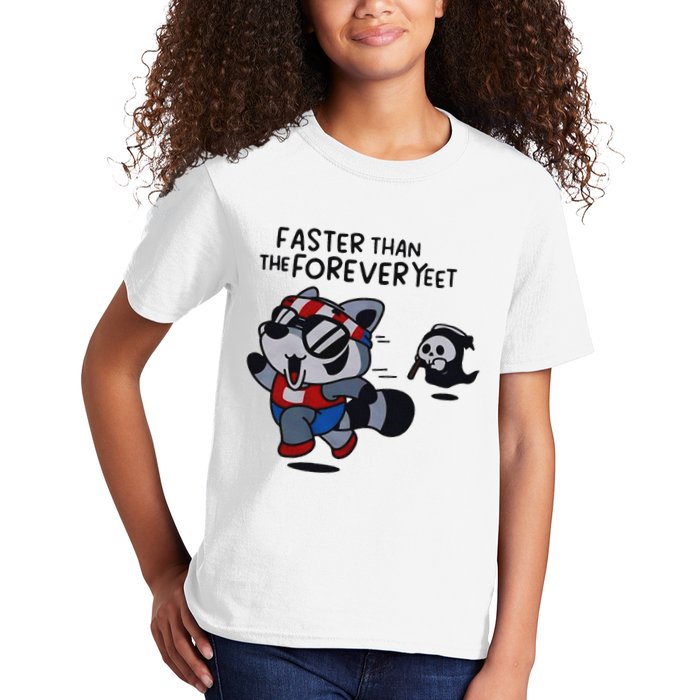 Faster Than The Forever Yeet Run Away Faster Kids T-Shirt