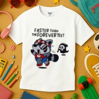 Faster Than The Forever Yeet Run Away Faster Kids T-Shirt