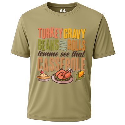 Funny Thanksgiving Turkey Gravy Bean And Rolls Lemme See That Casserole Performance Shirt