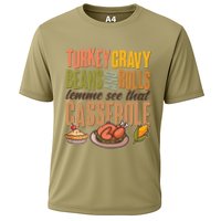Funny Thanksgiving Turkey Gravy Bean And Rolls Lemme See That Casserole Cooling Performance Crew T-Shirt
