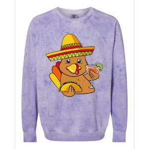 Festive Turkey Taco Celebrate Thanksgiving with Mexican Flavors Colorblast Crewneck Sweatshirt