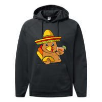 Festive Turkey Taco Celebrate Thanksgiving with Mexican Flavors Performance Fleece Hoodie