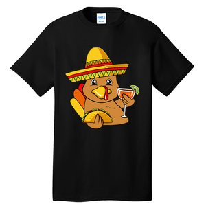 Festive Turkey Taco Celebrate Thanksgiving with Mexican Flavors Tall T-Shirt