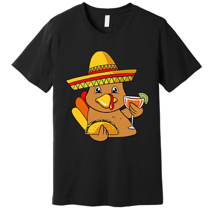 Festive Turkey Taco Celebrate Thanksgiving with Mexican Flavors Premium T-Shirt