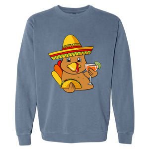 Festive Turkey Taco Celebrate Thanksgiving with Mexican Flavors Garment-Dyed Sweatshirt