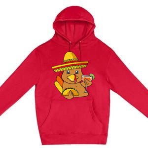 Festive Turkey Taco Celebrate Thanksgiving with Mexican Flavors Premium Pullover Hoodie