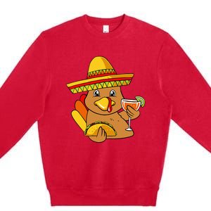 Festive Turkey Taco Celebrate Thanksgiving with Mexican Flavors Premium Crewneck Sweatshirt